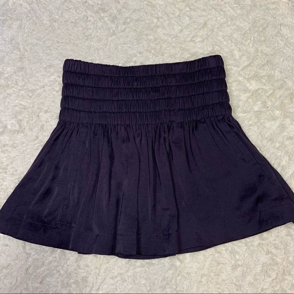 Aritzia Wilfred Fit and Flare Ruched Mini Skirt